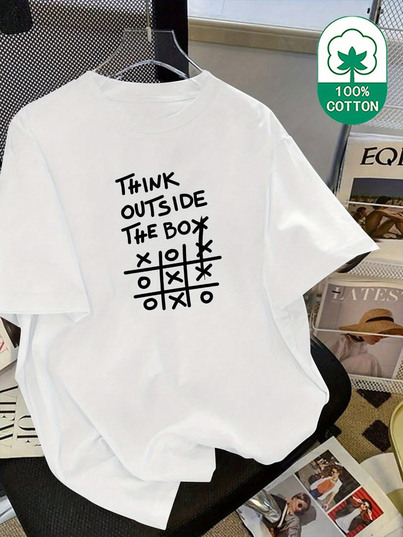 Men's Casual Versatile Trendy Round Neck Heavyweight Cotton T-Shirt.