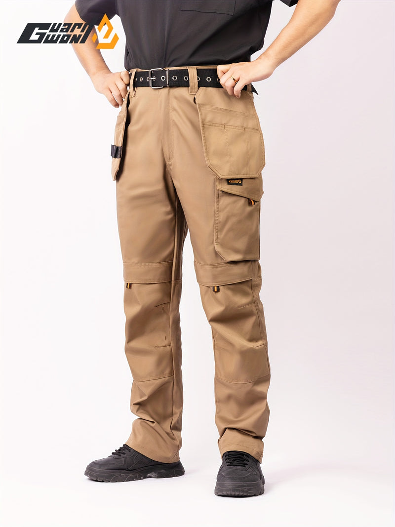Men's Elastic Cargo Pants with Multiple Pockets, All-Season Style.