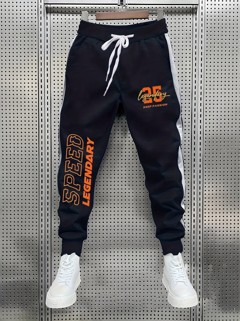 Men’s Athletic Joggers Featuring Printed Stretch Material for Gym And Jogging.