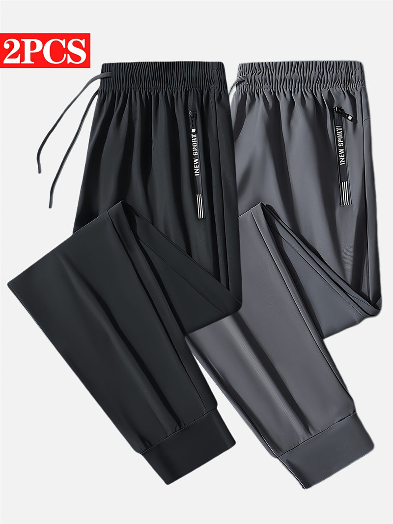 Men’s 2-Piece Set Summer High-Elasticity Jogging Pants.
