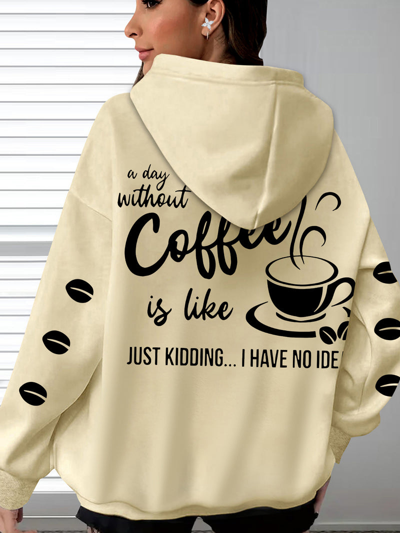 Women's Cozy Coffee Graphic Hoodie.