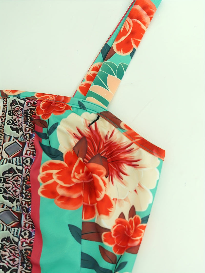 2pcs Women’s Stylish Fitted Sexy Printed Camisole And Bodycon Printed Skirt.