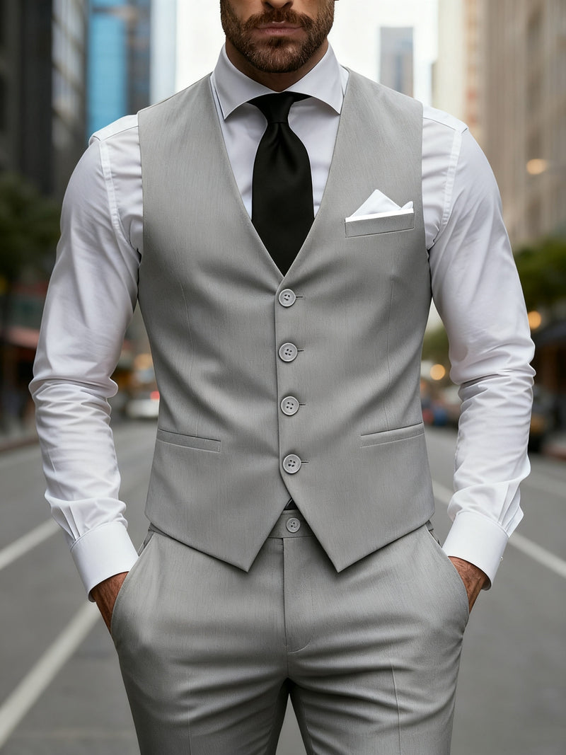 Men's 2pcs Suit, Consisting of a Vest And Dress Pants.