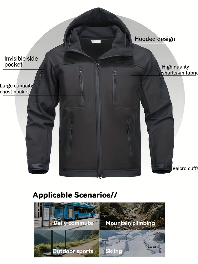 Outdoor Two-Piece Set,Lined Trendy Windproof Warm Motorcycle Hooded.