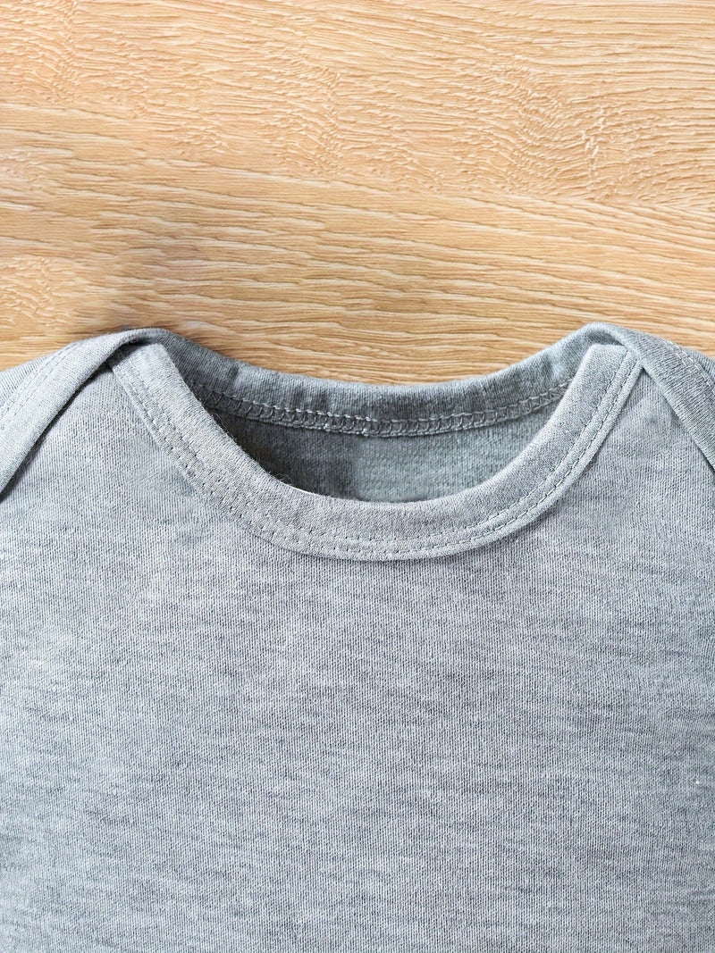 PFCTX5050 Girls' and Boys' Triangle Bodysuit Daddy + Me Series Letter Print.