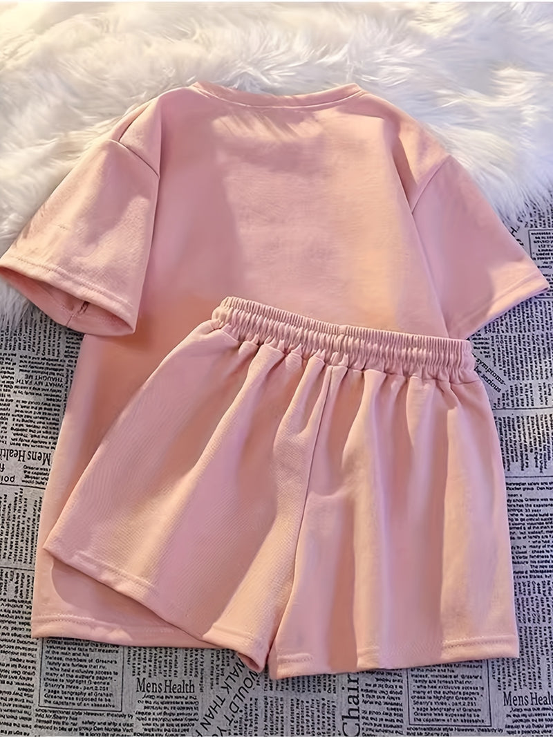 Women’s Summer Casual Short Sleeve Fashion Shorts Set.