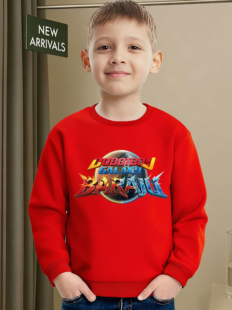 Boboiboy Galaxy Themed Boys' Warm Crewneck Sweatshirt.