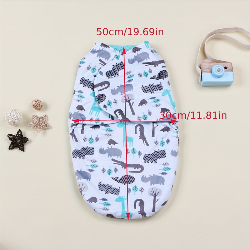A Single-Pack Baby Swaddle Blanket with Cartoon Prints.