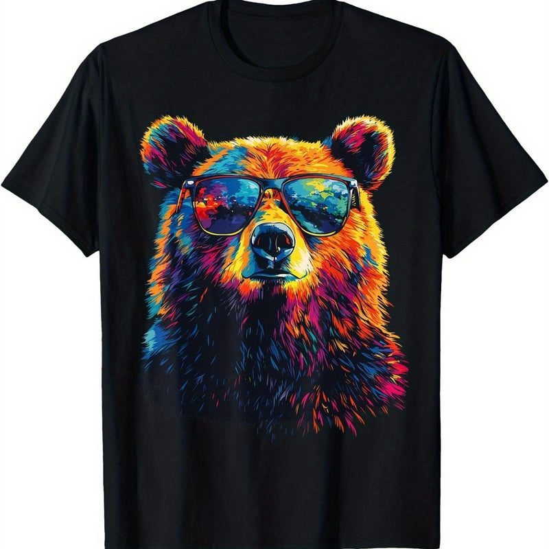 Men's Casual Bear Graphic T-Shirt.