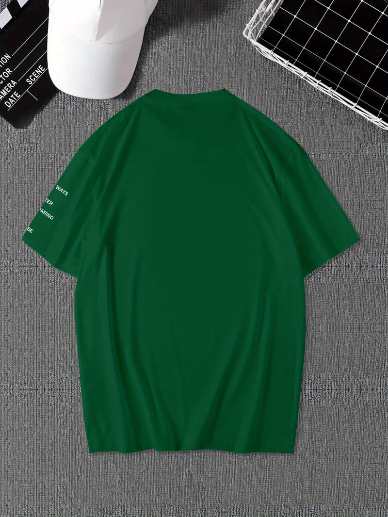 Men's Graphic Print Round Neck Short Sleeve, a Gift for Boyfriends.