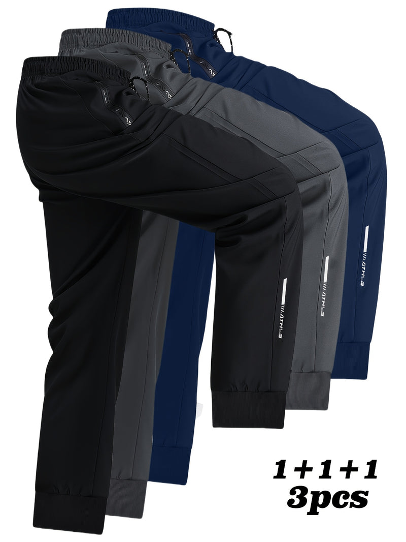 3pcs Men's Outdoor Quick-Dry Simple and Stylish Pants.