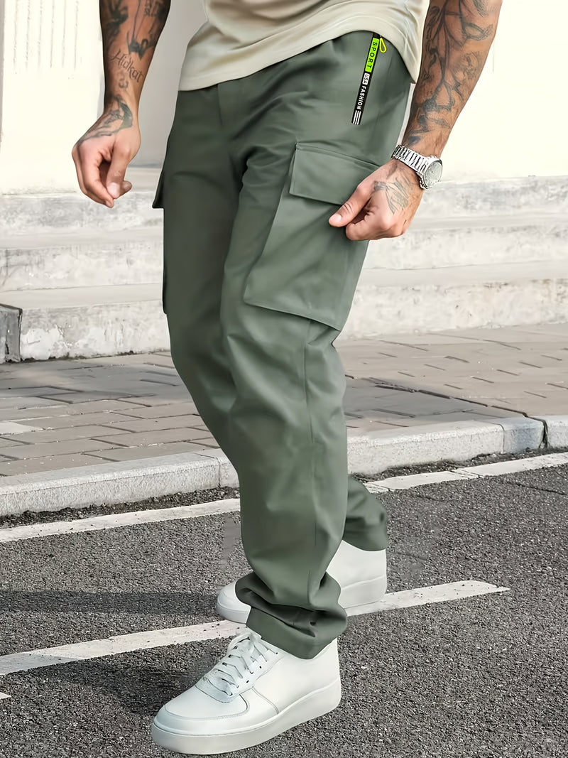 Men's Heavy-Duty Work Pants with Zipper Pockets.