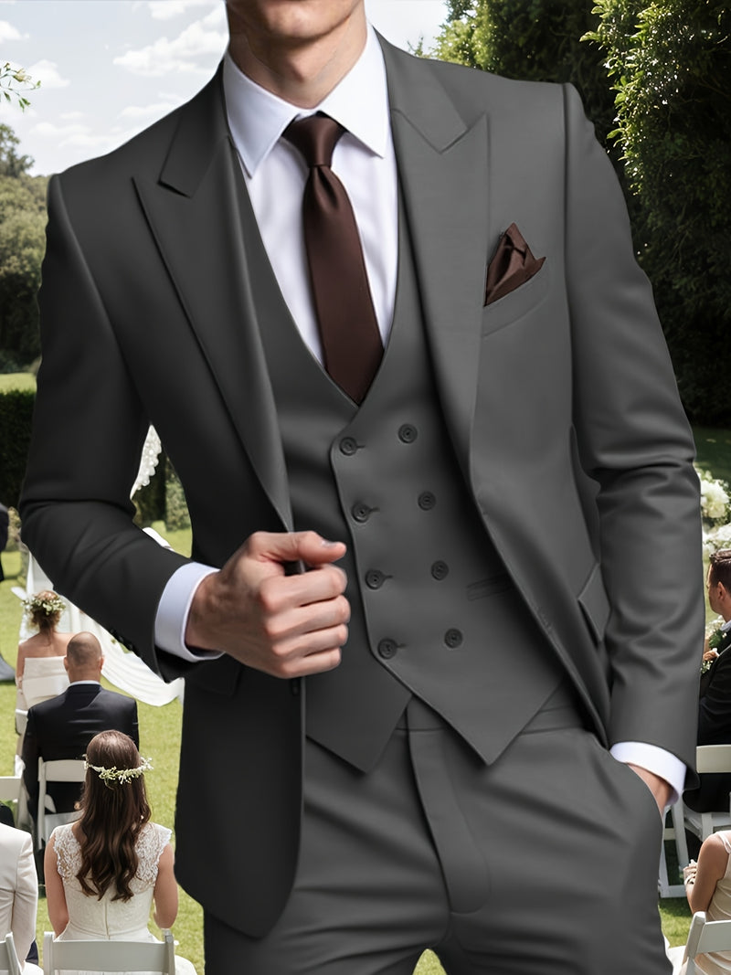 Men's Three-Piece Suit for Formal Occasions.