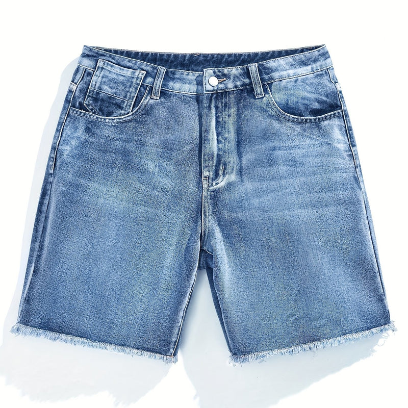 Men'S Summer Denim Shorts Combine a Trendy Fit with a Soft Texture.