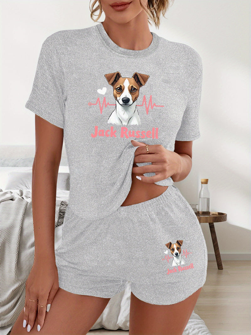 Women's Casual Graphic Print T-Shirt and Shorts.