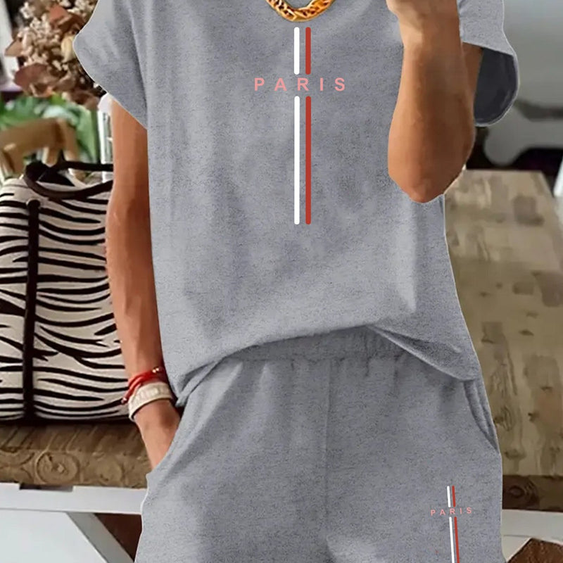 Women's Short Sleeve Shorts Set.