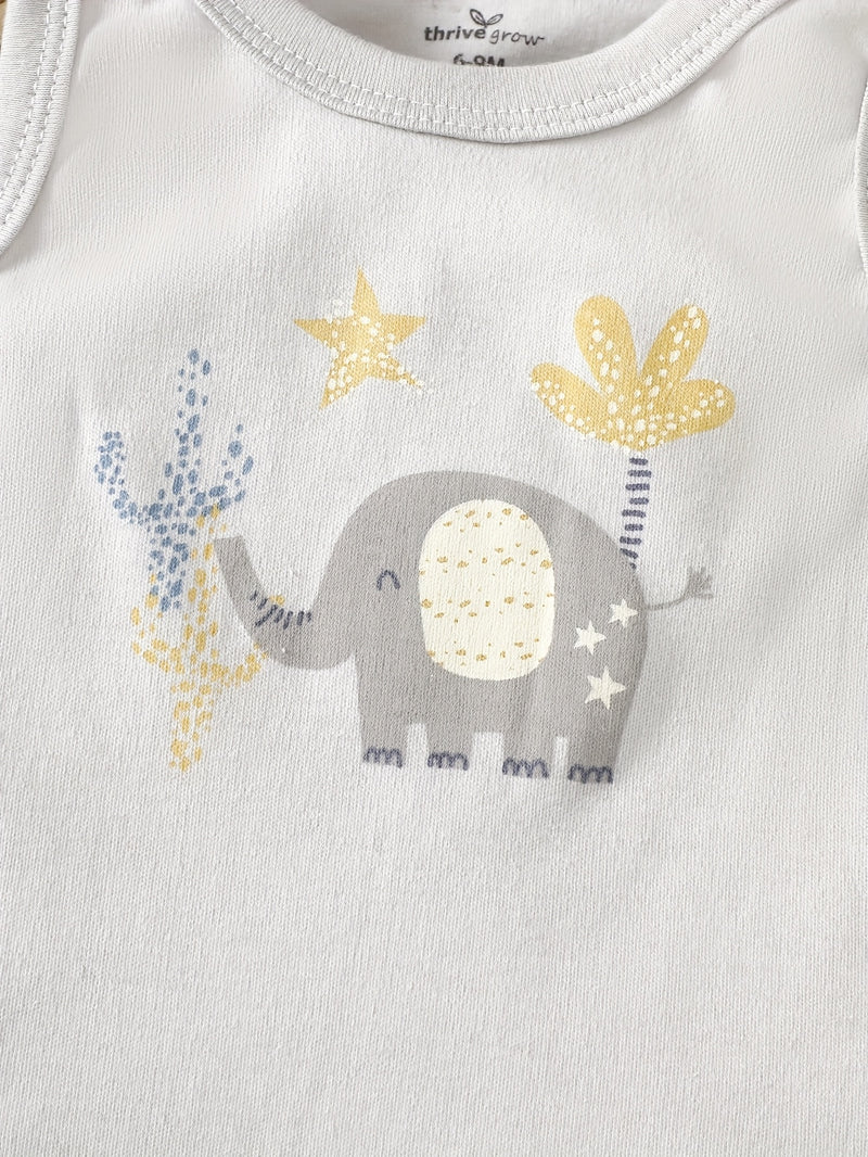 3pcs Spring/summer Newborn Baby Boy Sleeveless T-shirt Set.