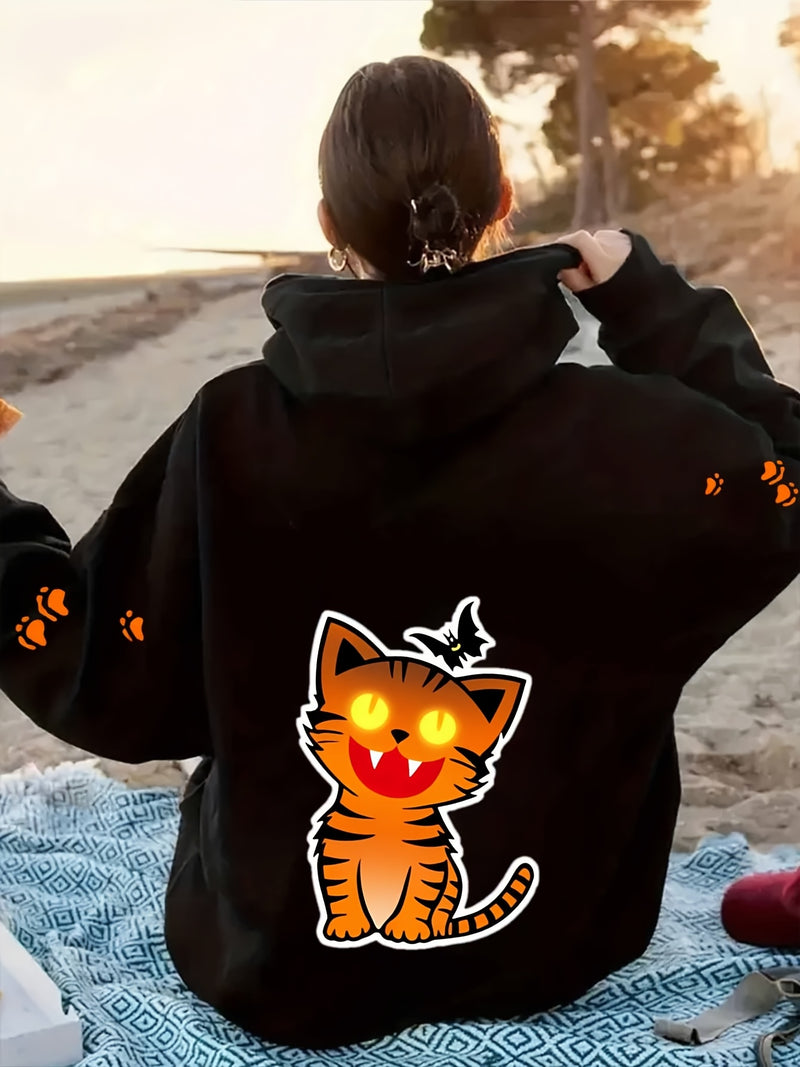 Women’s Kitten Butterfly Cat Paw Print Hoodie.
