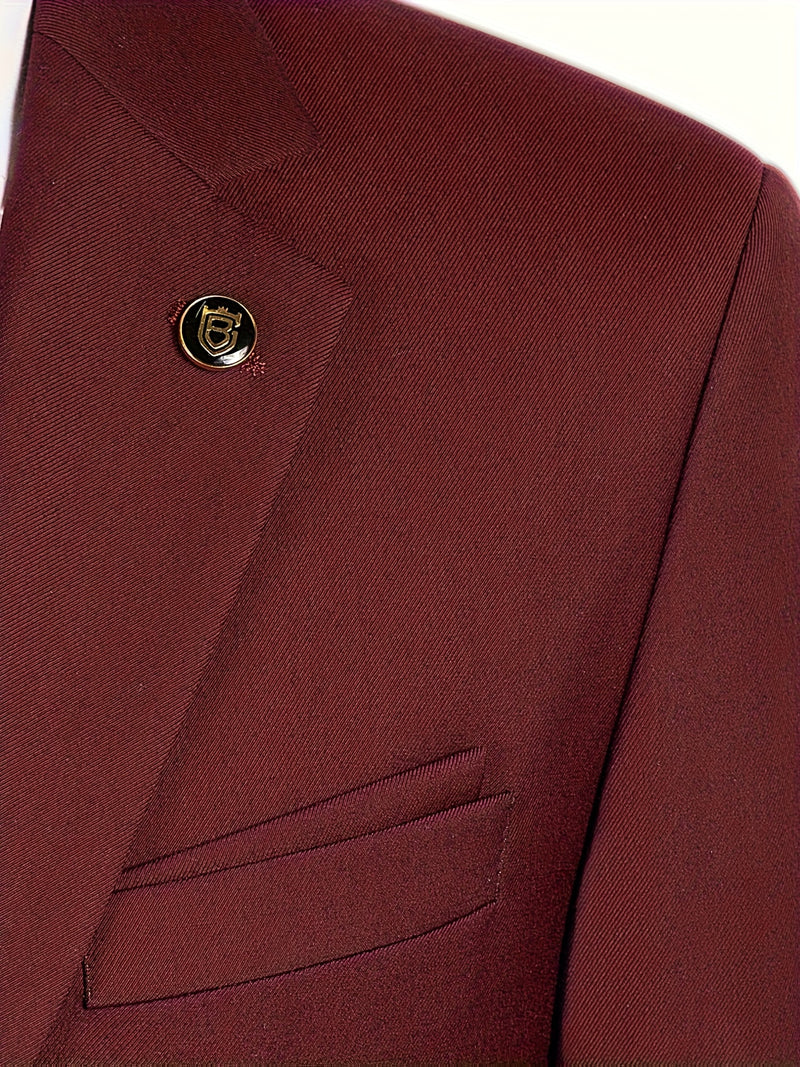 Business Casual 2-Button 3pcs Suit Set.