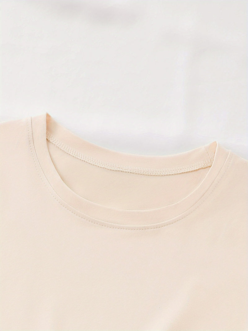 Women’s  Pocket Panda Climbing Rope Cute Pattern Print Fashion Crew Neck T-Shirt.