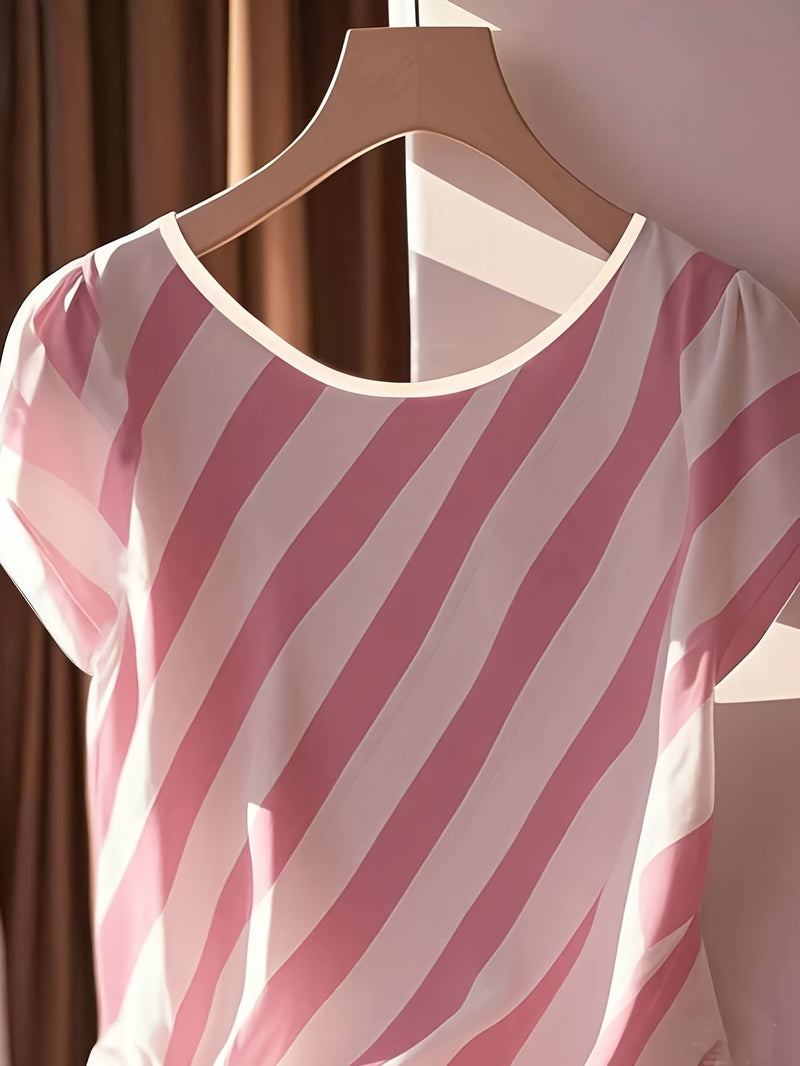 Women's Elegant French-Inspired Sleeveless Blouse.