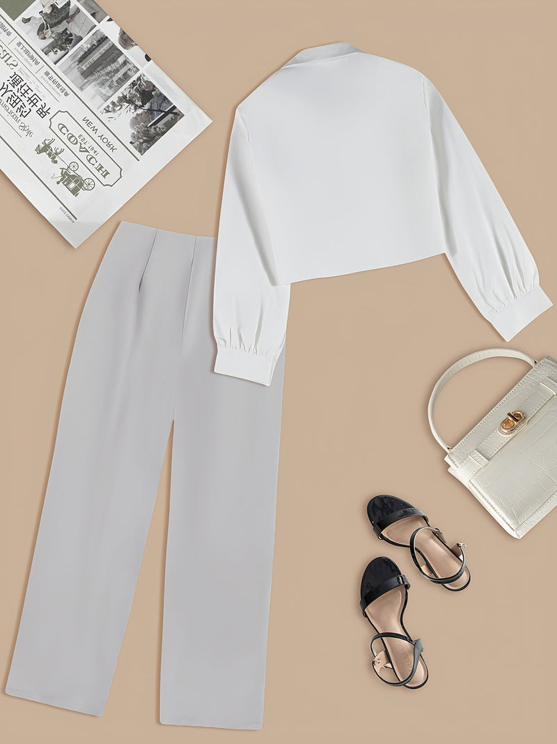 Women's Elegant and Stylish Casual Commuter Color-Matching Outfit Set.