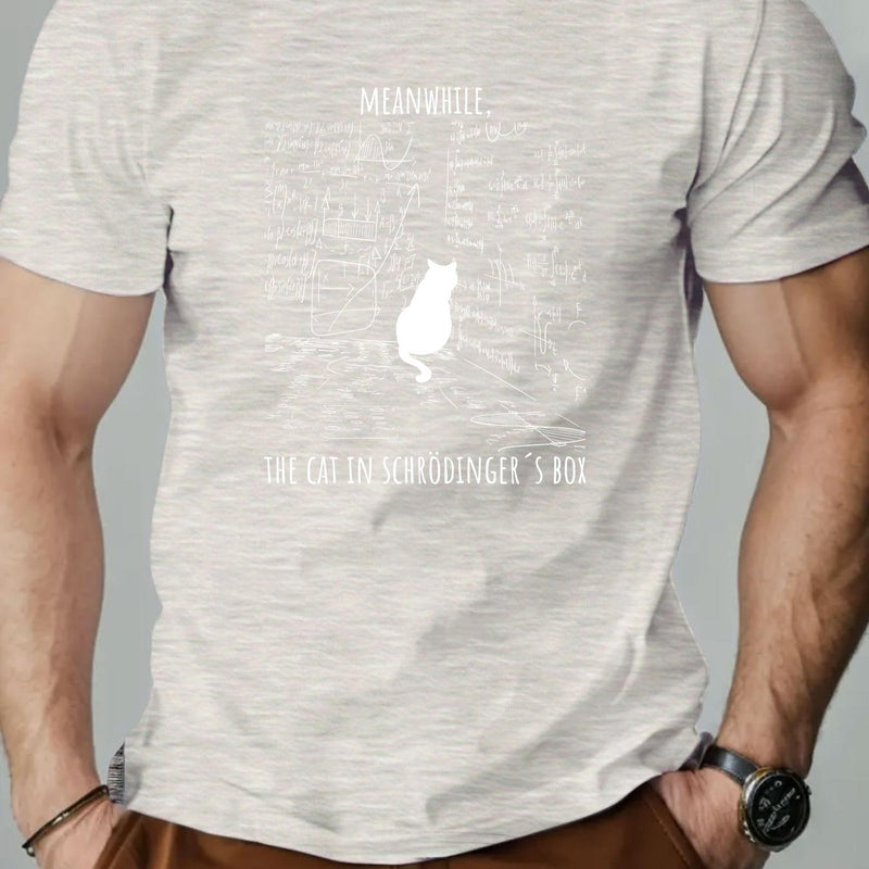 Men's Short-Sleeve T-Shirt with a Kitten Pattern for Summer Casual Wear.