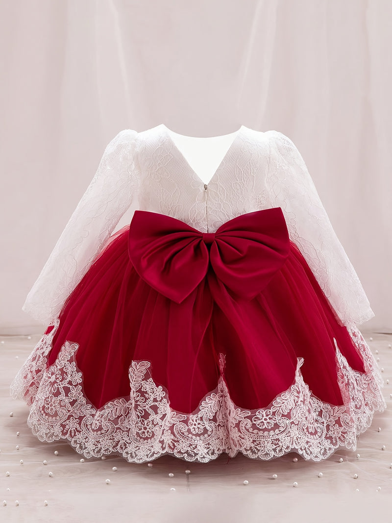 New Bow Children's Dress, Infant & Toddler Christening Gown.