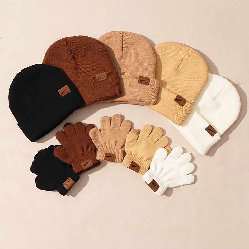 5pcs Set of Youngsters's Autumn/Winter Solid Color.