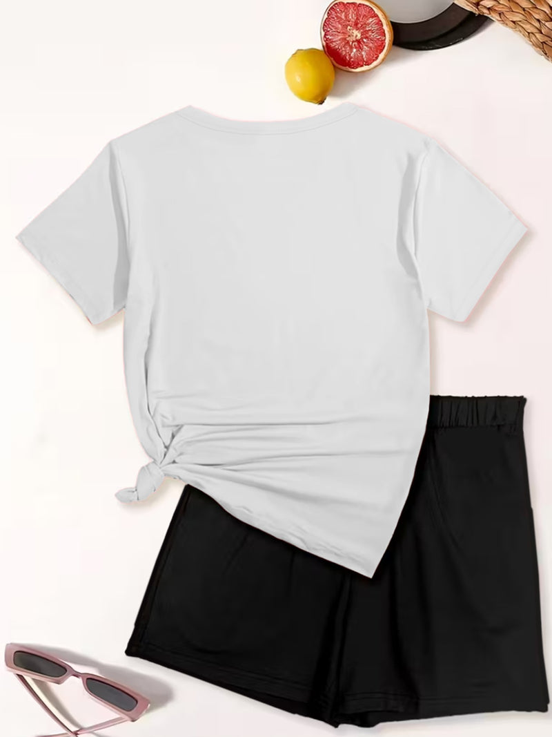 2pcs Women's Y2K Sportswear Suit - Shorts.