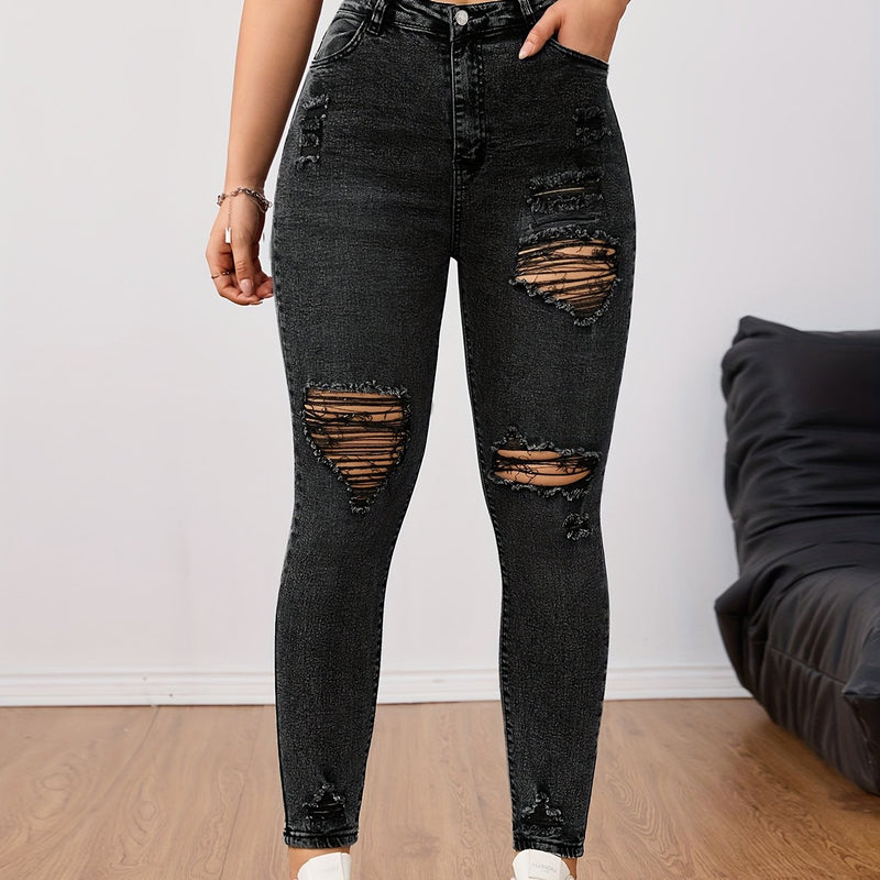 Women's Skinny Jeans - Stretchy Non-Belted Pants.