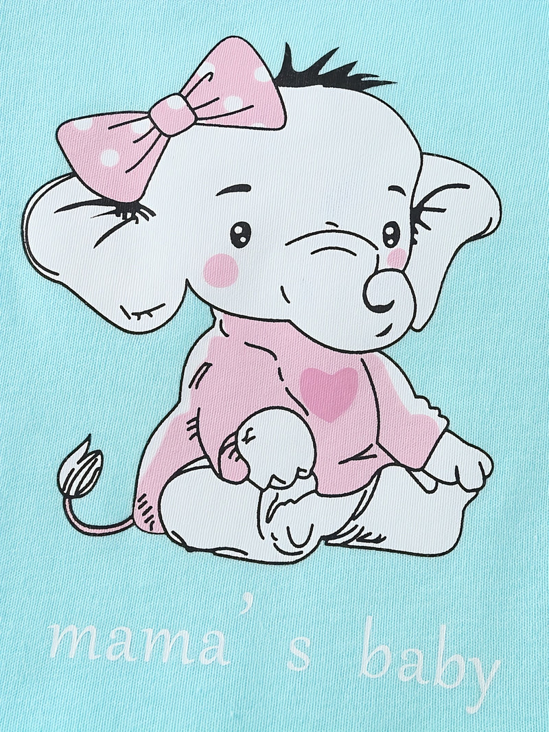 Five-Piece Set of Short-Sleeved Pure Onesies Featuring a Comfortable Cartoon.