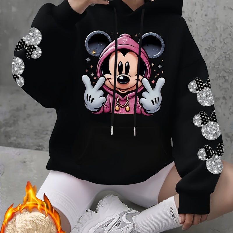 1pc women’s Disney-Licensed Hooded Fleece Sweatshirt.