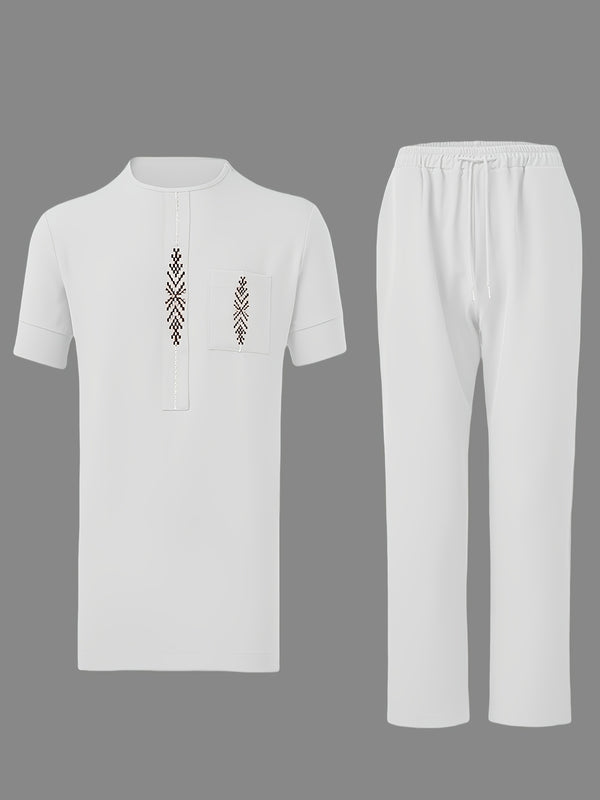 Men'S African Dashiki Short-Sleeve Set Featuring a Comfortable.