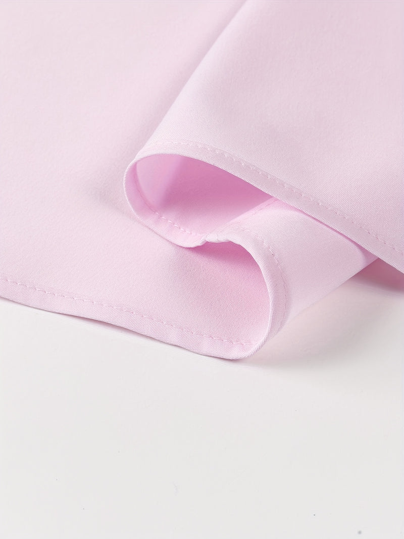 Two-Piece Set of Men's Solid Color Elastic Shirts.