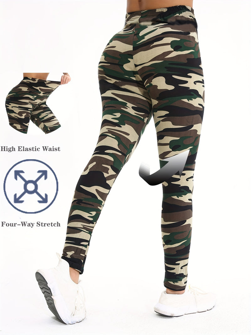 Autumn And Winter Directional Fashion Camouflage Yoga Leggings for Women.