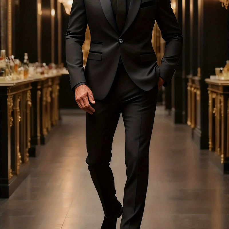 A High-End Men'S Two-Piece Suit, Perfect for Weddings, Parties.