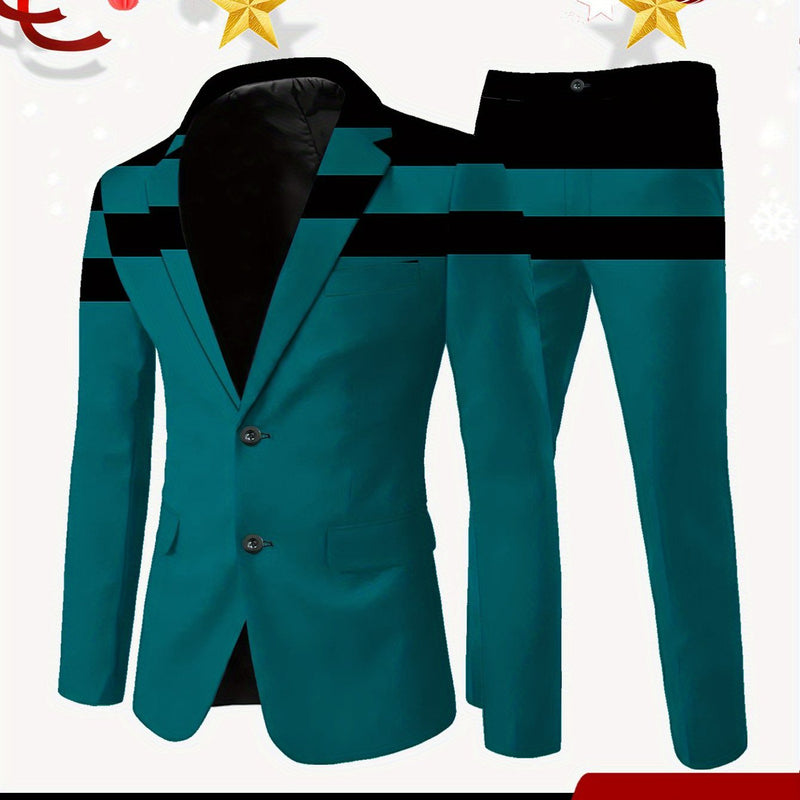 Men's Suit and Trousers Set - Classic Banquet Wedding Party Suit.
