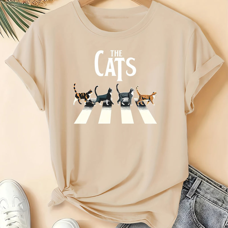Plus Size Women's "The Cats" Graphic T-Shirt.
