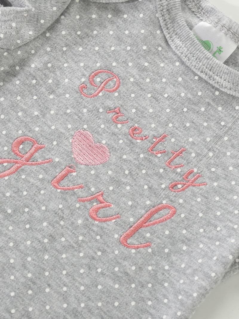 5pcs Newborn Baby Girl Bodysuit Set, Cute Casual Romper with Embroidery.