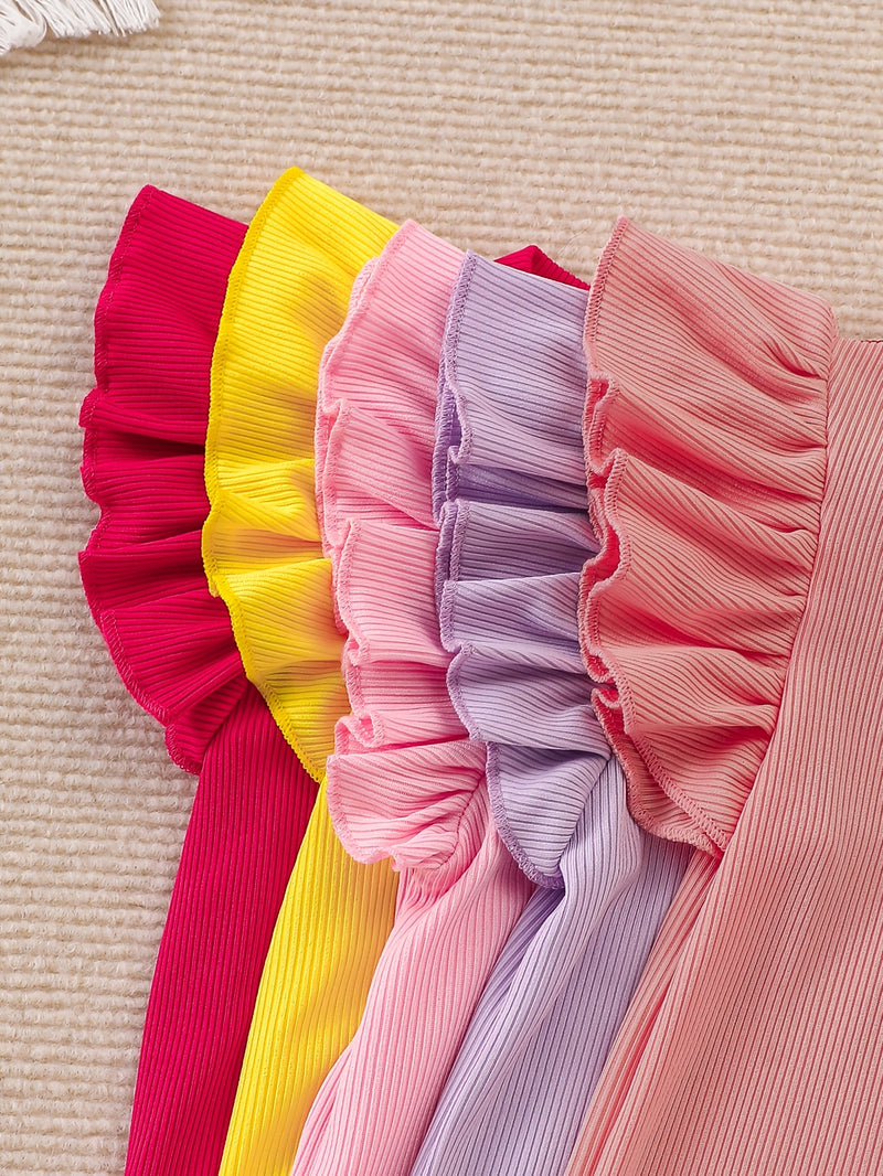 Ten-piece Girls' Casual Style Set with Purple.