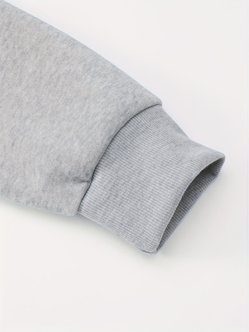 Hooded Zip-Up Jacket Set with NY Letter Prints on The Front And Back.