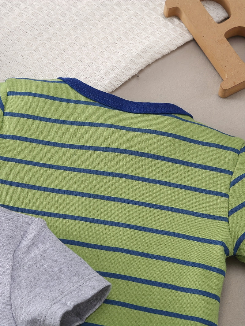 Newborn Baby Boy's Three-Point Romper with Short Sleeves, 5pcs.