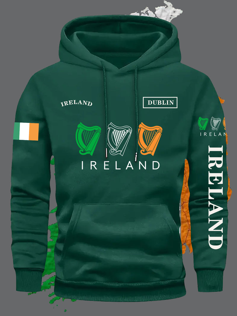 Men's Brown Ireland Flag Graphic Hoodie.