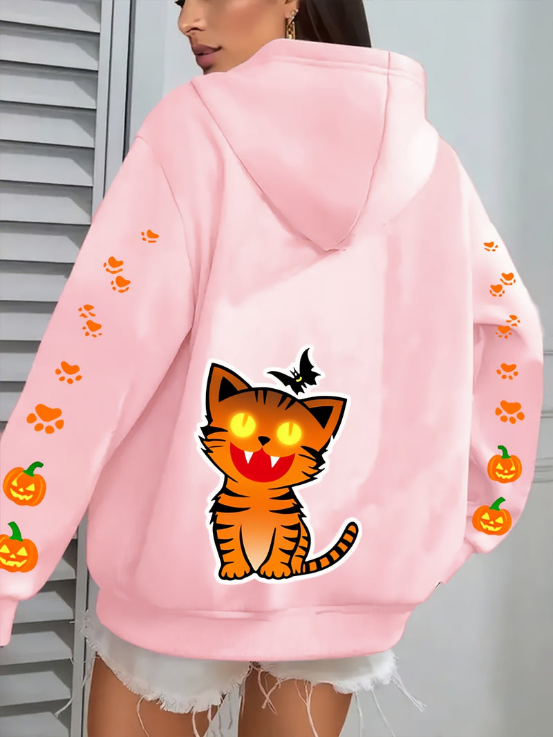 Women’s Kitten Butterfly Cat Paw Print Hoodie.