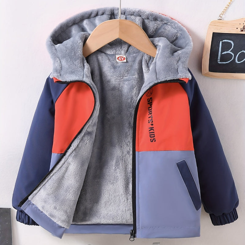Boys' Casual Hooded Windbreaker Jacket.