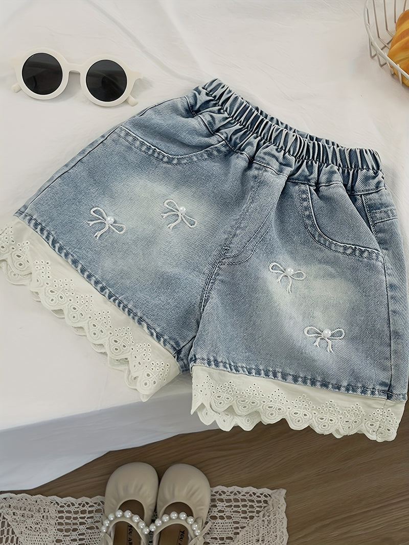 Girls' Cake Denim Shorts - Summer Lightweight Korean Style.