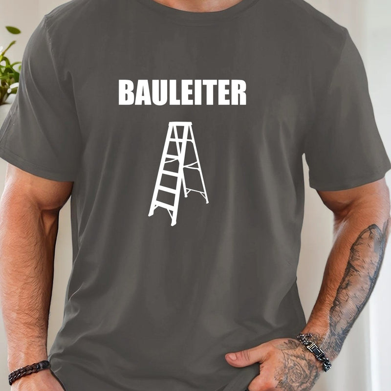 Men's BAULEITER Graphic work ladder print T-Shirt.