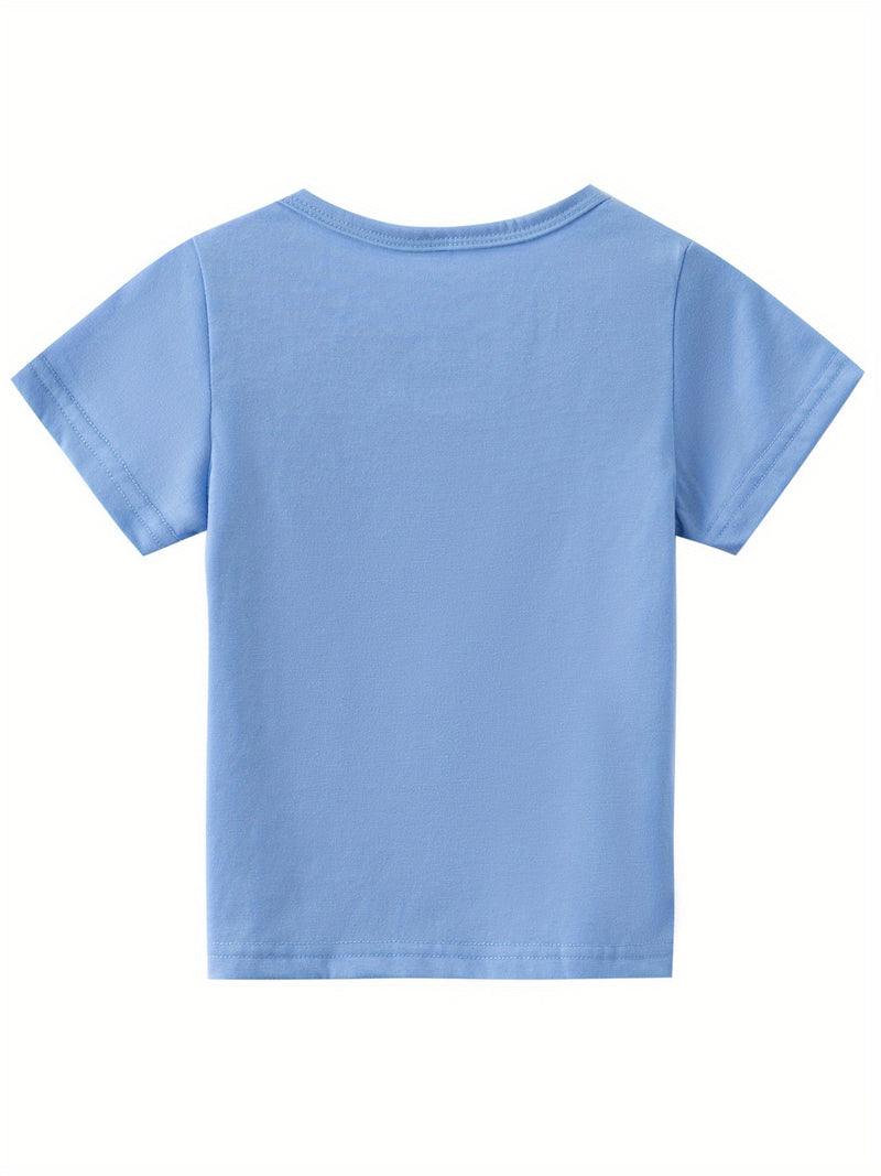 Custom Motorcycle Print Short Sleeve T-Shirt for Boys and Girls.