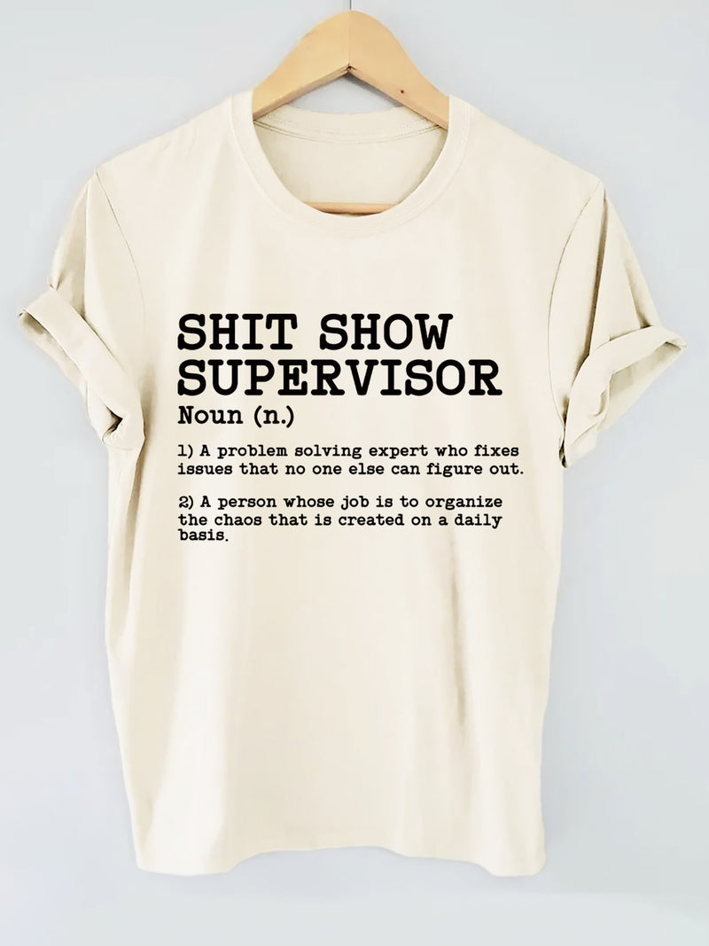 Women’s Letter Print T-shirt, Short Sleeve Crew Neck Casual.